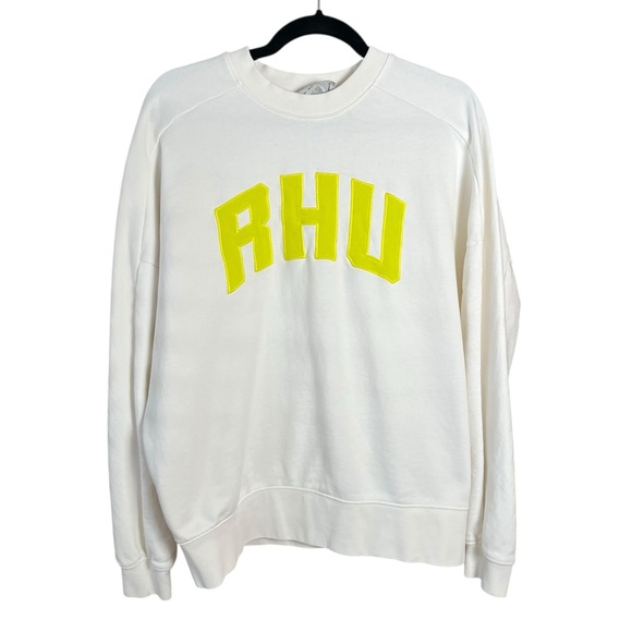 Zara X RHUIGI Neon Yellow Redesigning Human Uniform RHU Logo Sweatshirt Large - Picture 7 of 7